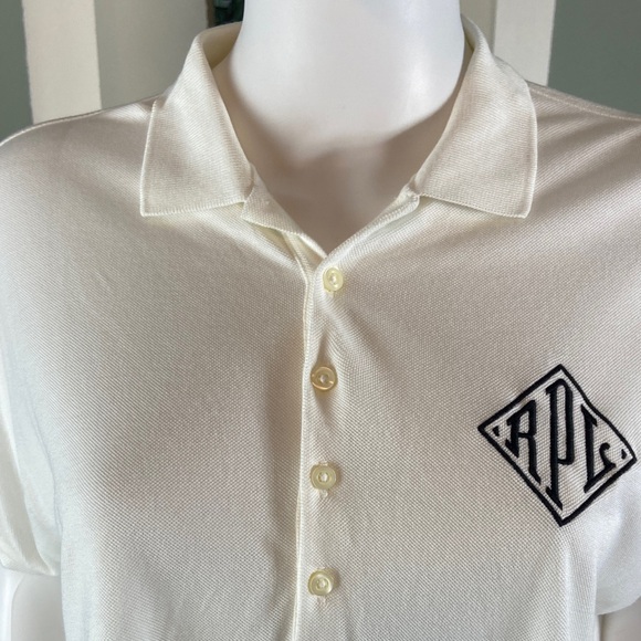 NWOT Polo Ralph Lauren Cream White Shirt hi-low monogram oversized embroidered s - Picture 3 of 9